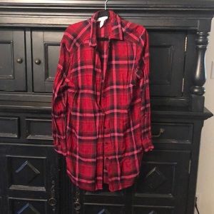 H & M long flannel button up